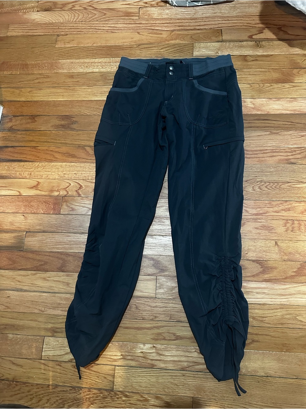 Kuhl Durango Hiking Pants Gray Cargo Stretch Cinch Ankles Drawstring 4